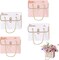 4 PCS Flower Paper Gift Boxes – Bouquet Storage Bucket Handbag with Metal Chain for Weddings, Valentine's Day, Birthdays, Mother's Day, Bridal Showers (White & Pink)